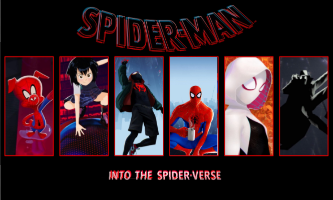 All+of+the+different+Spider-People+seen+in+the+movie.