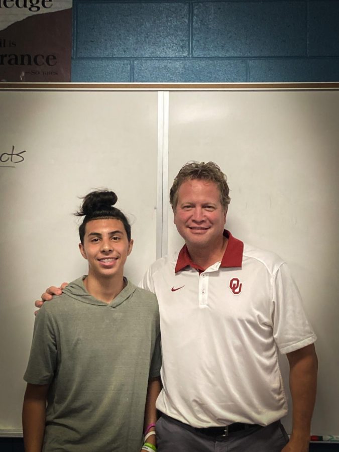 Mr.Vangorp with one of his students