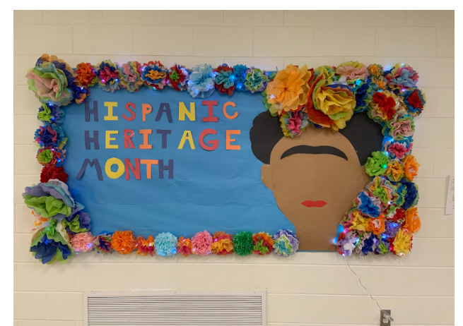 A display at WHS for Hispanic Heritage Month.
